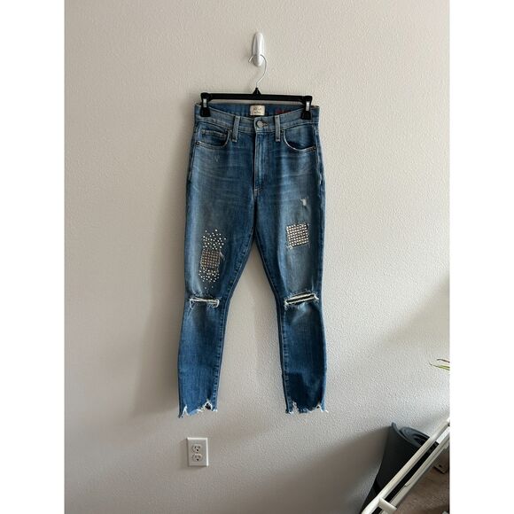 AO.LA by Alice + Olivia Good High Rise Ankle Skinny Jean in True Lies W24 - Picture 2 of 9